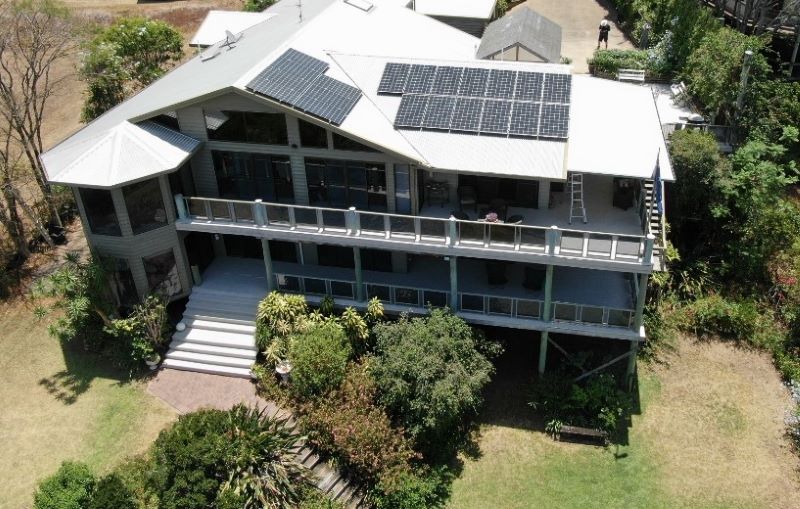 solar panels installed on large two storey home